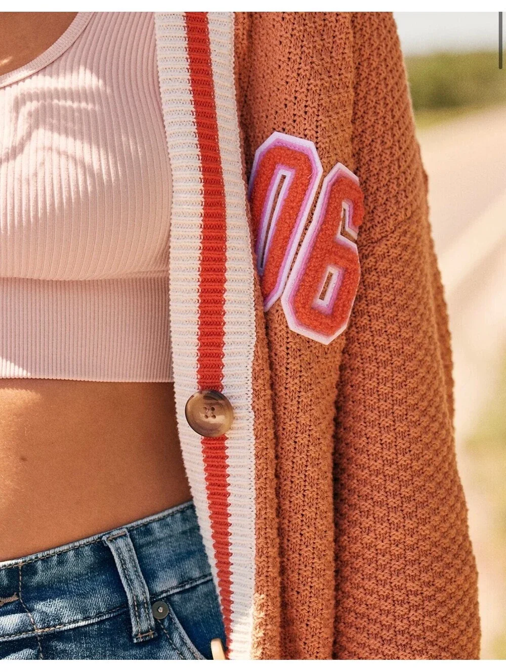 Aerie Burnt Oregon Varsity Oversized Cardigan - Women's XS NWOT